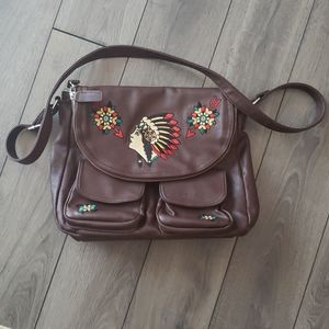 Sourpuss leather shoulder bag